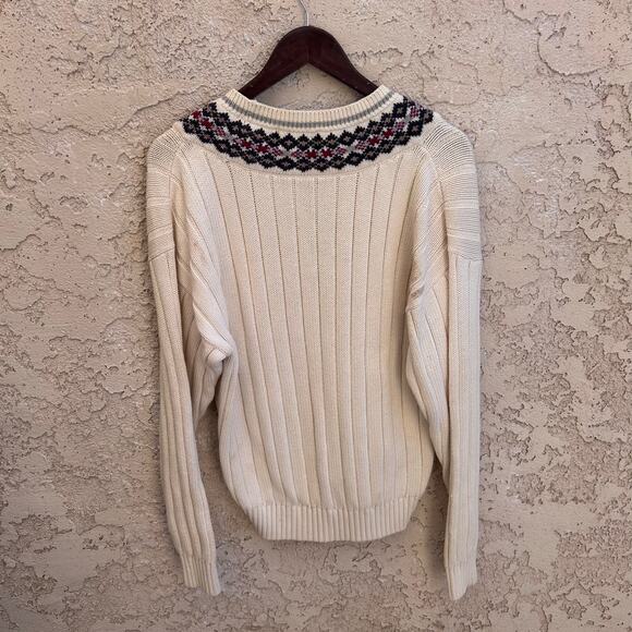 Vintage INC International Concepts Cotton Preppy V-Neck Sweater Womens Medium - Picture 2 of 4